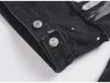 2024 Men's Spring Black Patchwork Printed Denim Cardigan Vest