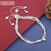 925 Sterling Silber Schlangenkette Herz Anhänger Armband Mode Hochzeit Schmuck