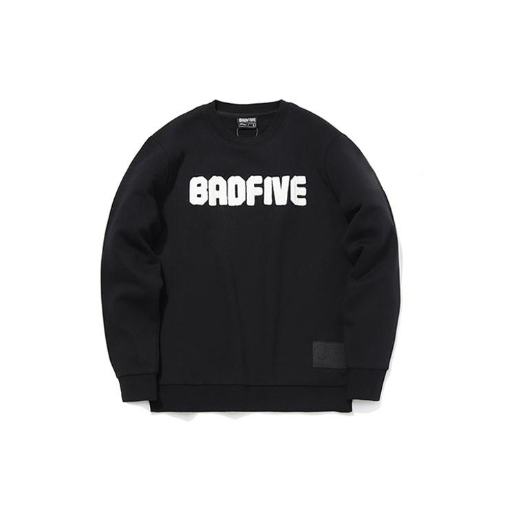 Li Ning BADFIVE Sweatshirts Men s Black Crew Neck Moderate Regular AWDQ773-4 XXXXL