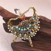Vintage Gold-Tone Ballet Dancer Brooch - Rhinestone , Art Deco Style, for Dance Enthusiasts & Retro Jewelry Lovers, Ideal Gift