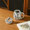 Hand Drawn Ceramic Mug with Lid Milk Tea Cup Water Cups Afternoon Tea Cup Coffee Cups Milk Mug Juice Mugs Teacup Coffee Mugs