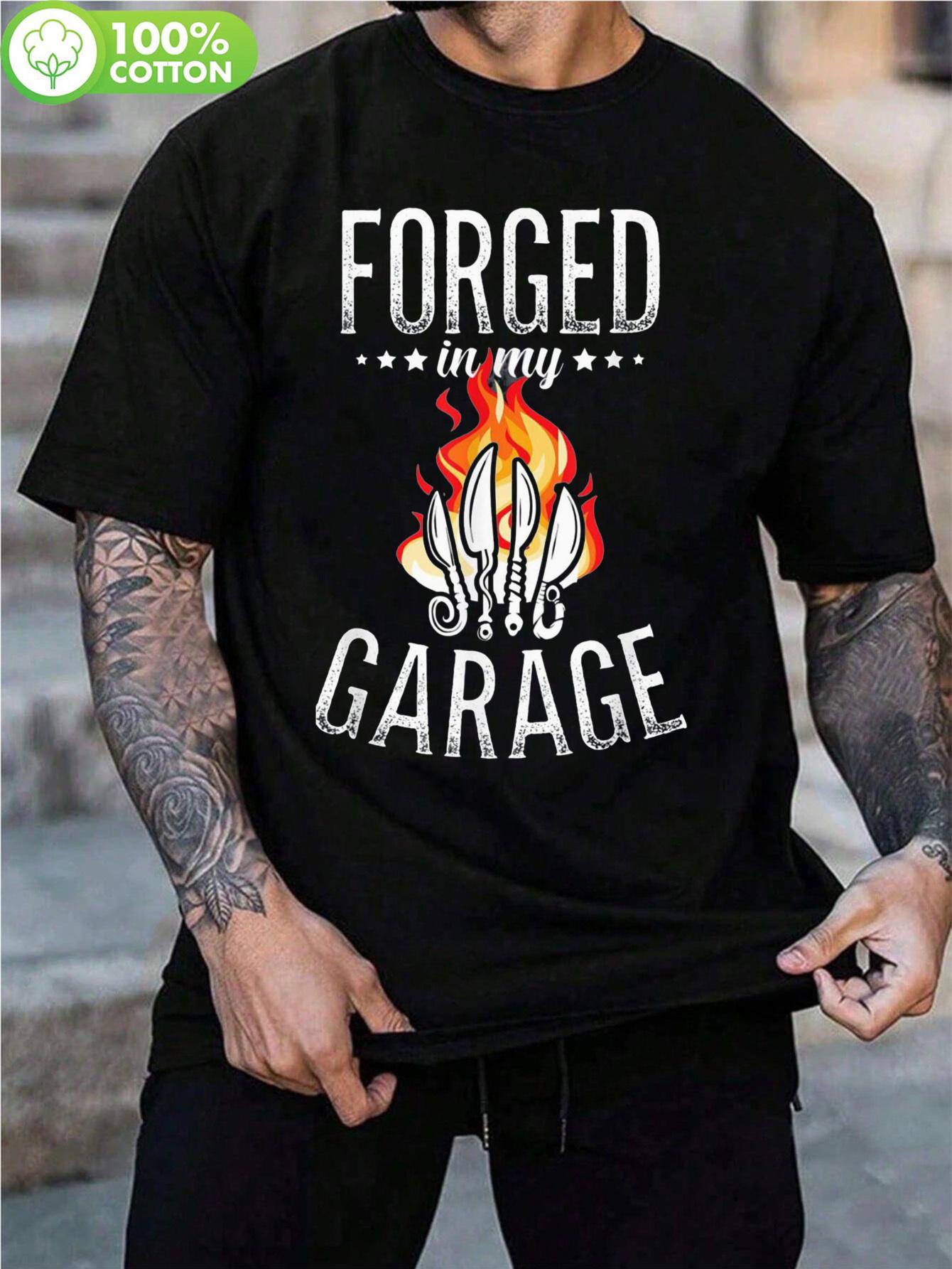 Blacksmith Fire Forged Knives Tshirt - 100% Cotton Casual... XL