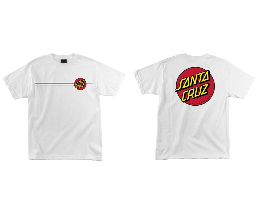 Maglietta Santa Cruz Skateboard Classic Dot Bianca