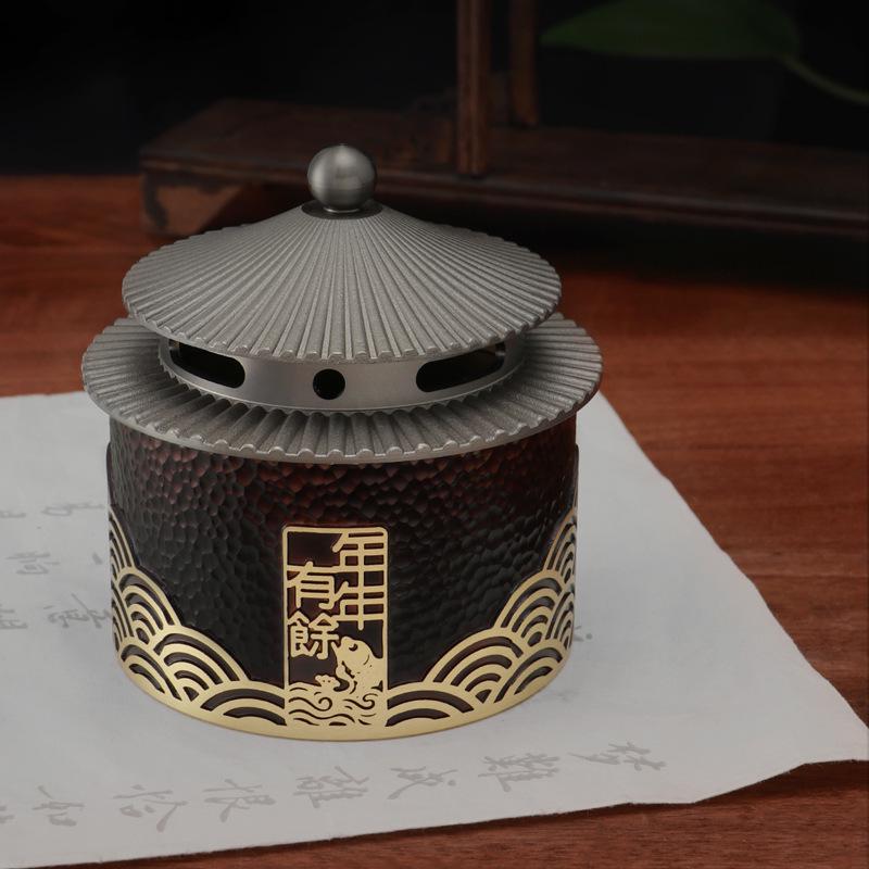 Household Zen Brass Incense Burner: Sandalwood Stick Holder & Smoker Ornament