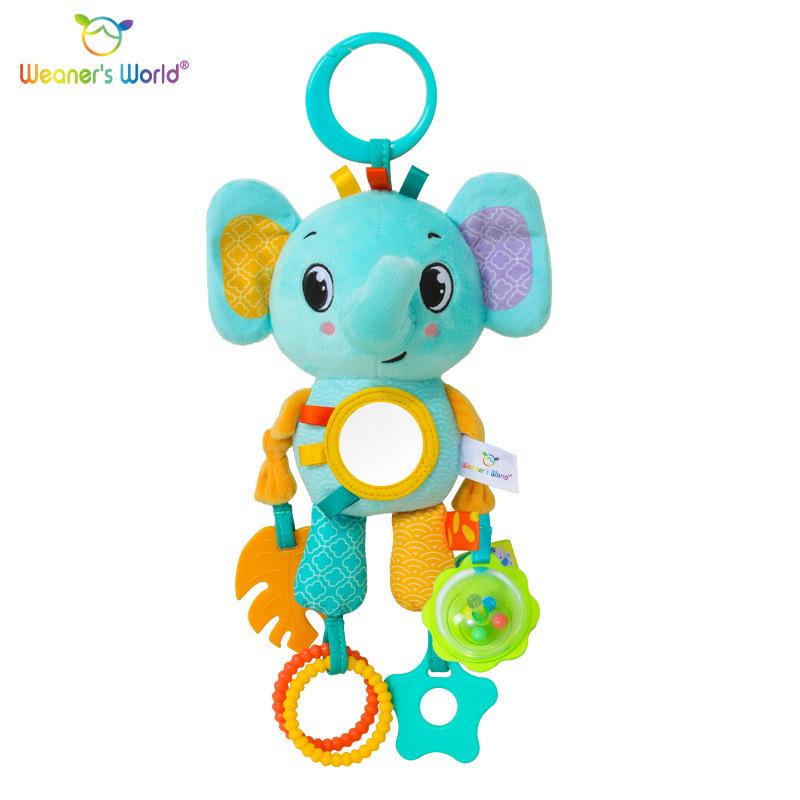 Weaner s World Plush Animal Stroller Toys with Teether and Wind Chime