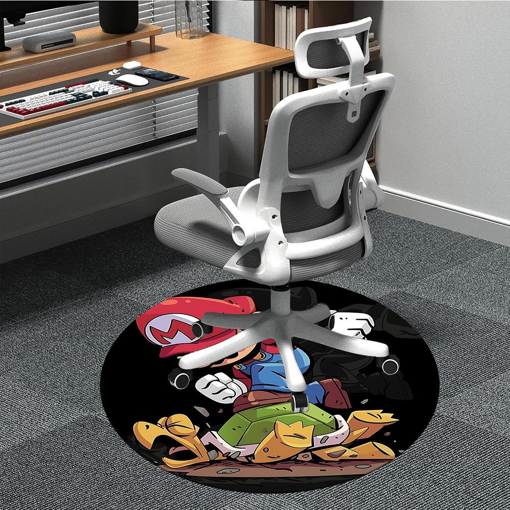 

1pc Mario Office Round Area Rug, Under Office Chairs Bedroom Living Room Home Decor, Room Decoa1022229 80cm by 80cm