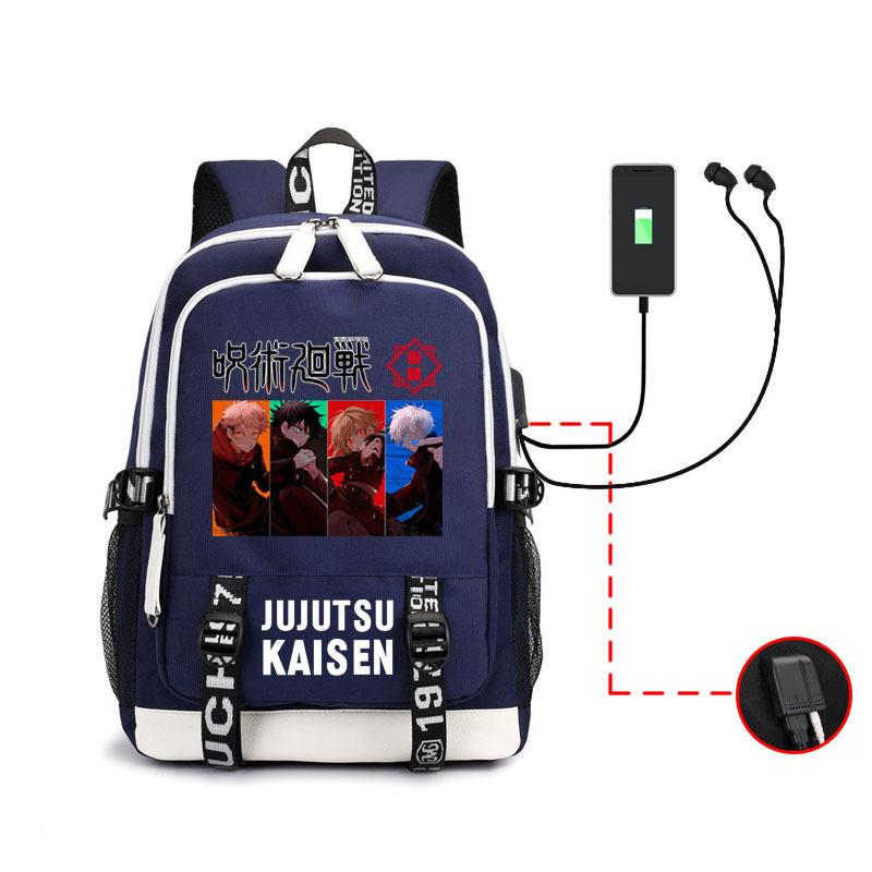 Spell Return Backpack Male Animation Headphones School Bag Usb Charging Large Capacity Backpack Pattern