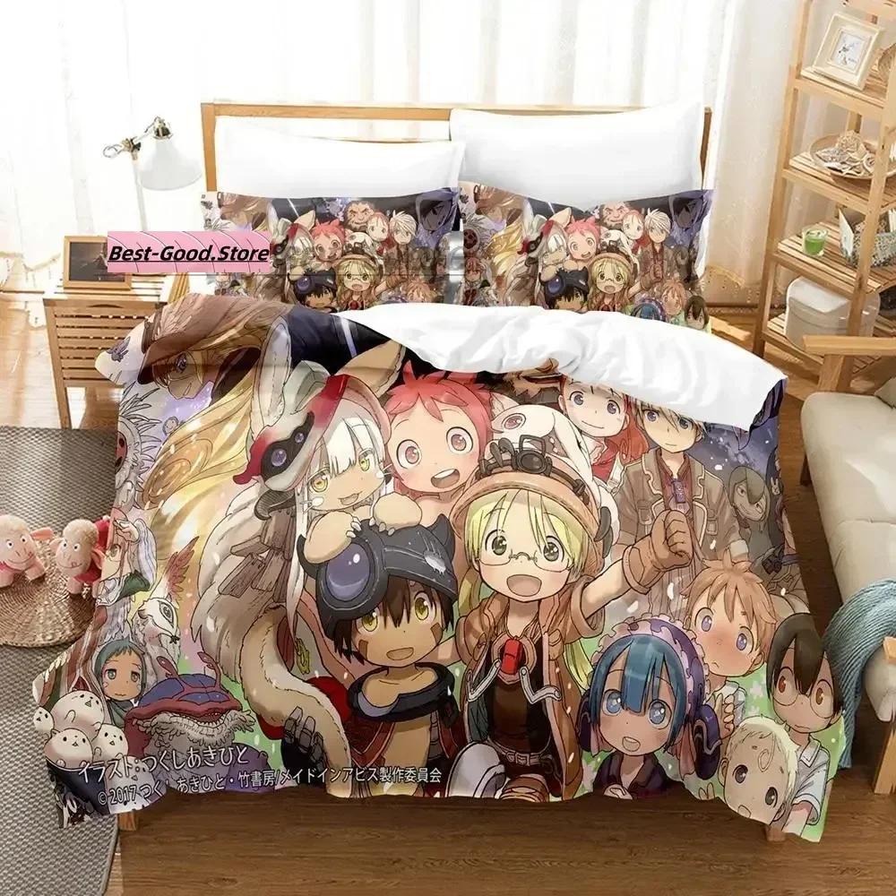 

Comforter Made In Abyss Bedding Set Single Twin Full Queen King Size Bed Set Aldult Kid Bedroom s Soft 3D Print Anime Comforter (quilt)-EU Single(135*200cm)3pcs