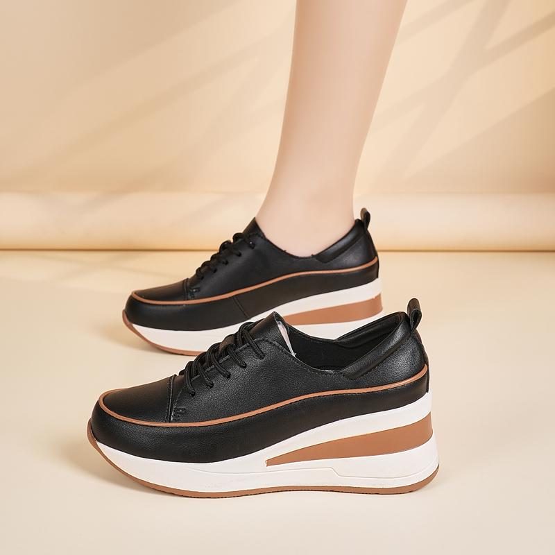 Spring/Autumn New Versatile Slope Heel Height Increasing Casual Women's Shoes Casual Shoes