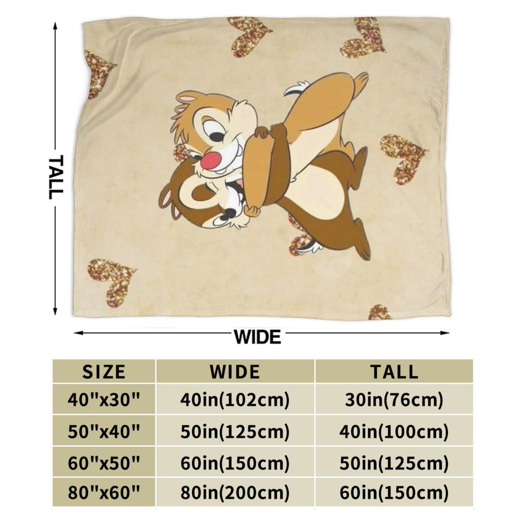 Chips 'n' Dales Flannel Blankets Winter Cartoon Squirrel Warm Soft Bedding Throws for Child Home Decor Bedspread Sofa Bed Cover