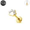 Elegant G23 Titanium Zircon Cartilage & Lip Piercing Stud