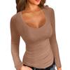 Women's Spring And One-piece T-shirt Slim Long Sleeve Round Neck Color Tops
