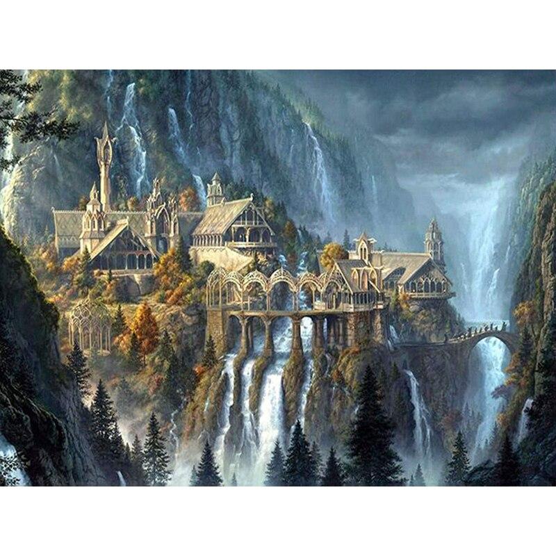 

Новый 5D DIY алмазная живопись пейзаж замок Алмазная вышивка полная круглая дрель горный хрусталь ремесло пейзаж домашний декор подарок Full Round 40x50CM
