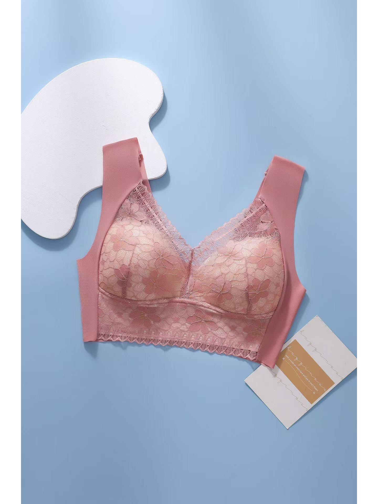 Самый продаваемый бесшовный кружевной бюстгальтер больших размеров: Ледяной шелк, Предотвращающий провисание, Удобный и Защищающий от обнажения 6L (180-210 jin)