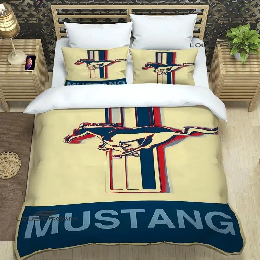 Mustang Car Logo 3D NEW Duvet Cover Pillowcase Bedding Set Adult Boy Girl Bedroom Decoration Children Single Double Large