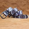 Genuine Leather Retro Owl Eyes Graffiti Print Belt - Vintage American, Japanese, Korean Style