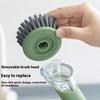 Creative Kitchen Pan Brush Non-Slip Press To Dispense Automatic Liquid Dishwashing Brush Long Handle Press Cleaner