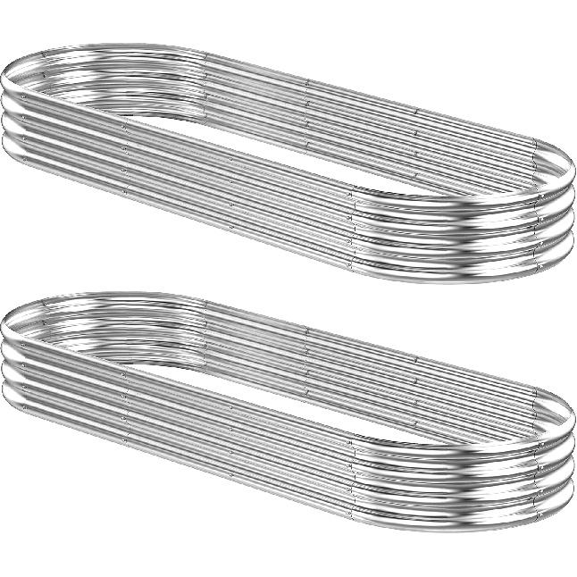 

2 шт. Оцинкованная сталь 9 x 3 x 1 фут, большая оцинкованная стальная уличная клумба для легкой сборки и очистки - Приподнятые грядки 6 x 3 x 1 FT (2 Pcs)