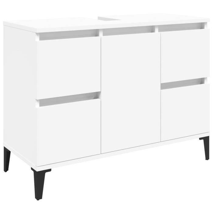 VidaXL White Sink Cabinet 80x33x60 Cm Engineered Wood 821276