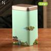 Tin Plate Storage Box Sealed Tea Caddy Small Square Coffee Jar Tea Leaves Container Cans Small Tinplate Spices Storage Boxes