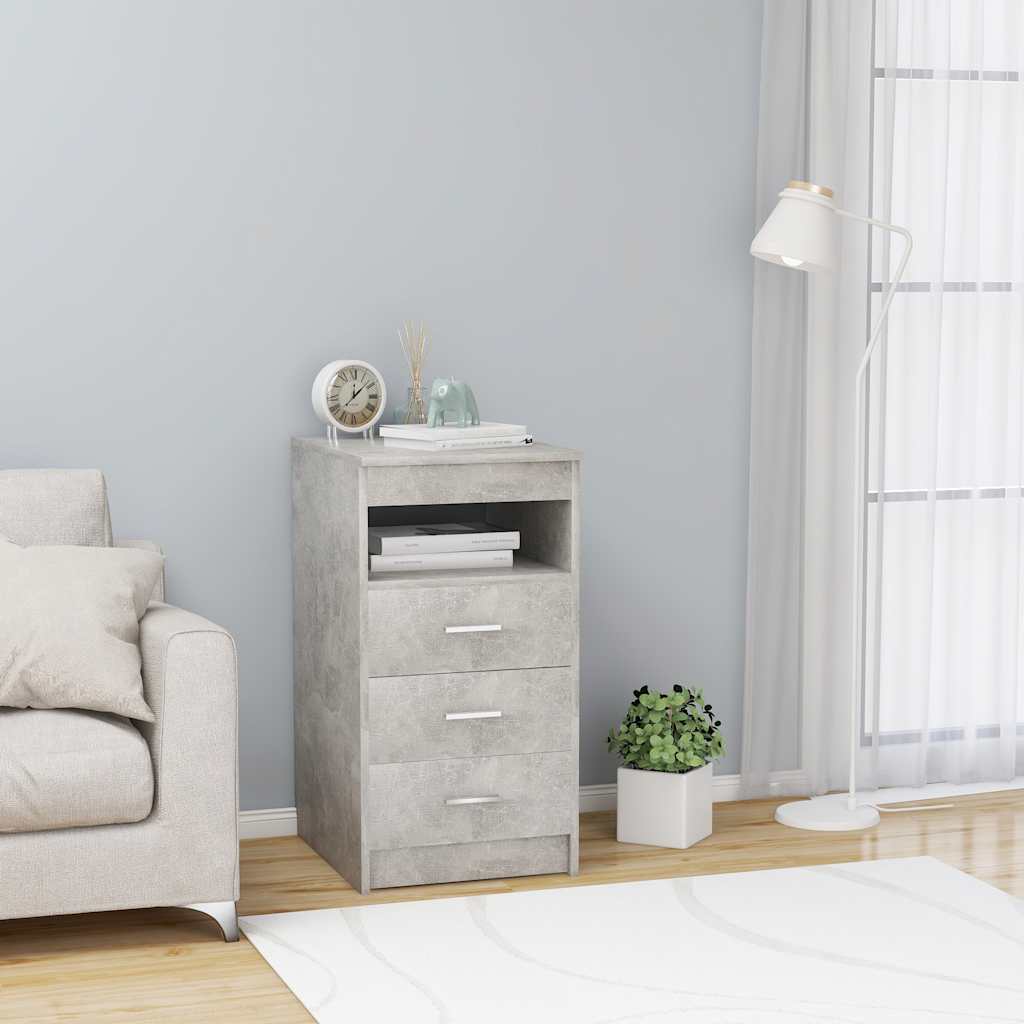 Sideboard with Drawers Concrete Grey 40 x 50 x 76 cm Particleboard