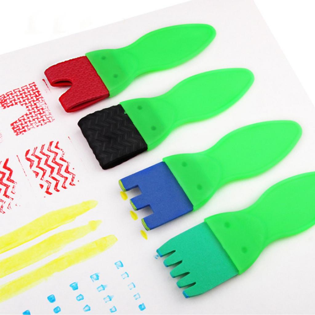 30PCS Children Paintbrushes Washable Paint Brushes Sponge Painting Brush Set with Apron for Toddler Kids Early DIY