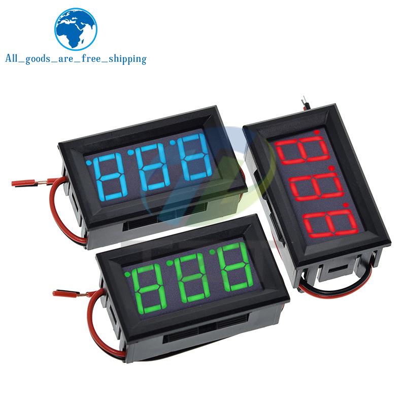 Voltage Tester Module AC 70-500V 0.56 Inch Digital Voltage Meter Voltage Panel Meter Red/Blue/Green 2 Wire