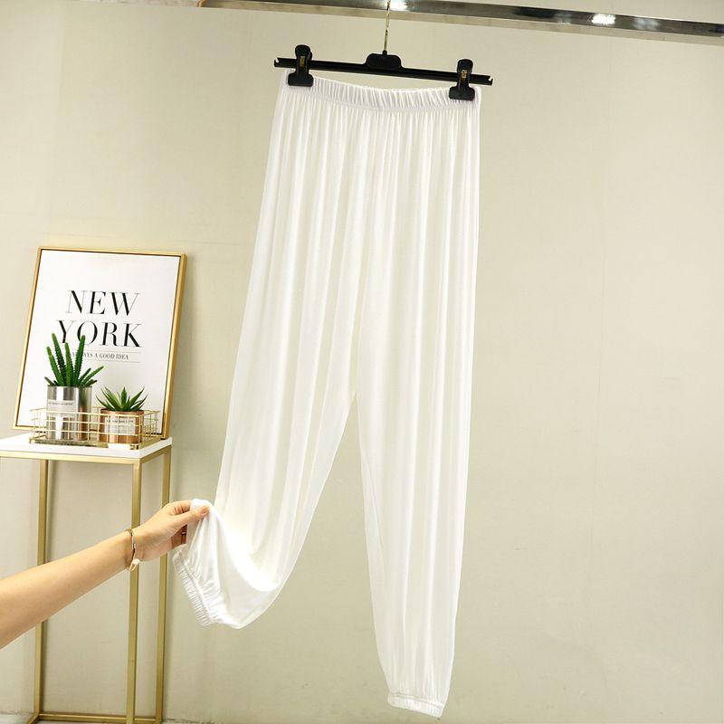 

Модальные брюки зауженного кроя свободного покроя Женские летние больших размеров Тонкие с высокой талией Пижамные брюки Однотонные Универсальные Удобные Повседневные Брюки от комаров White M (recommended 40.00 kg-50.00 kg