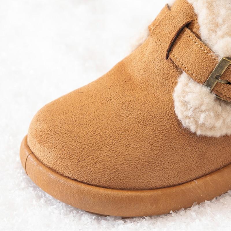 Girls' casual shoes winter  new children's snow boots girls' warm fur shoes with added velvet baby cotton sports shoes 26-37