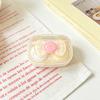 Kawaii Checkered Bow Decor Contact Lens Holder Multicolor Mini Portable Daily Lens Care Case