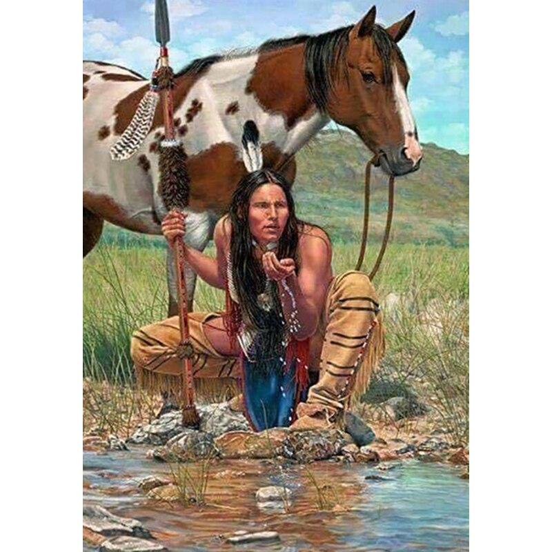 Nový 5D DIY Krajina Diamantový malířský kmen Diamantové vyšívání Koňský křížový steh Celokulatý vrták Domácí dekorace Ruční dárek