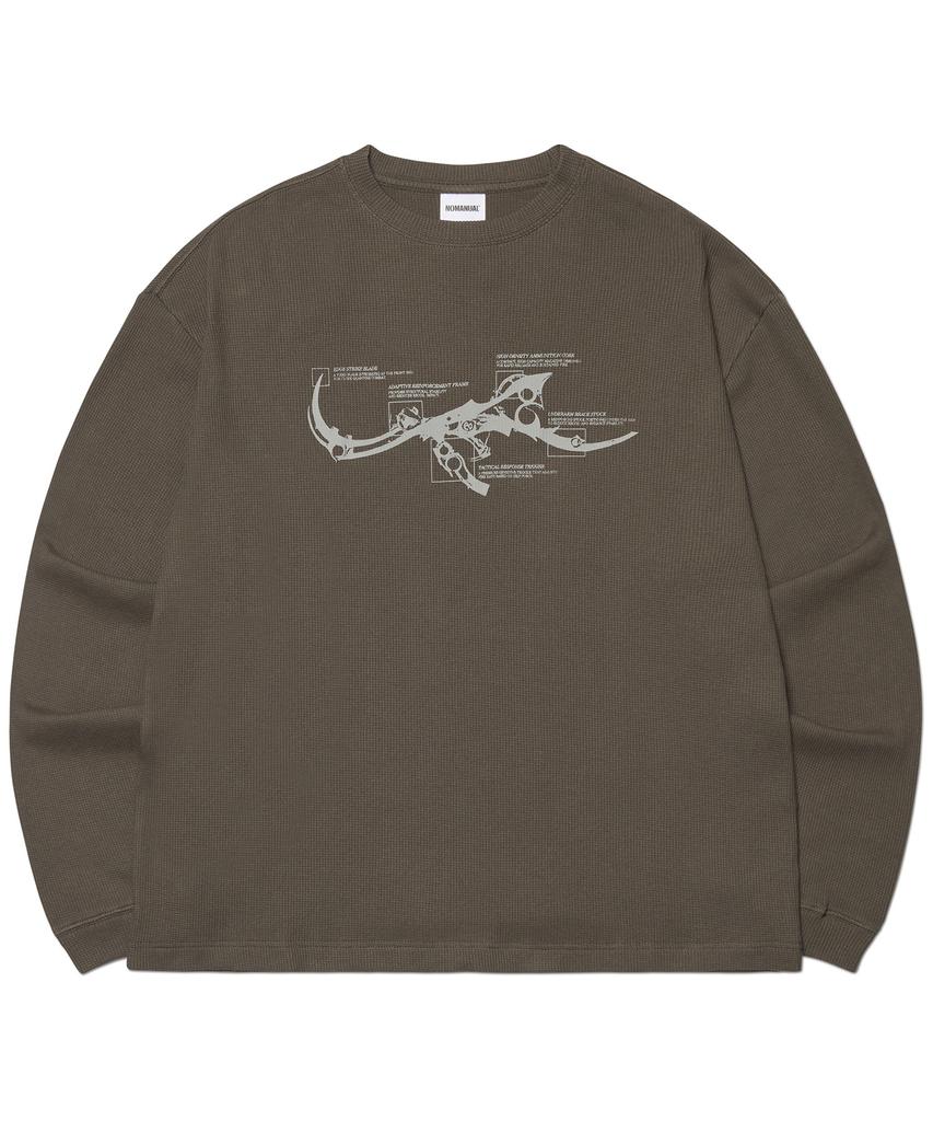 Nomaenyueol Nm Rifle Waffle Long Sleeve Tee - Charcoal