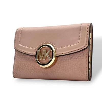 Used 6 Key Holders MK Logo FultonKey Holder  Pink/gold Leather/metal Women