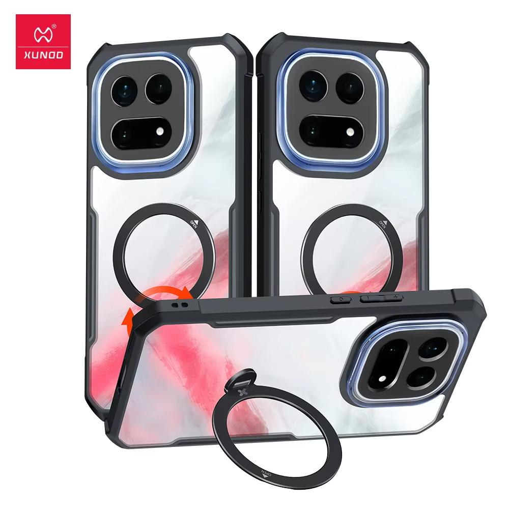 XUNDD Pro Vivo iQOO 15 Pouzdro Nárazuvzdorné Pouzdro s Airbagy Luxusní Zadní Kryt s Otočným Magnetickým Držákem