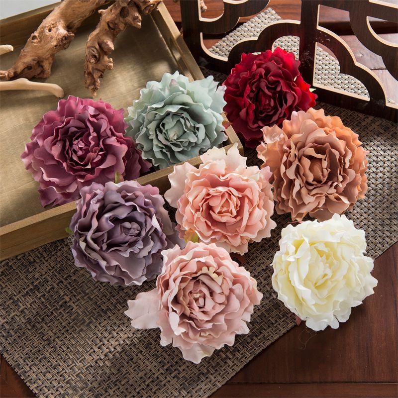 Artificial Flowers Silk Oil Cloth Peony Christmas Wreath Home Outdoor Garden Festival Wedding Bridal Bouquet Diy Gift Hot Sales