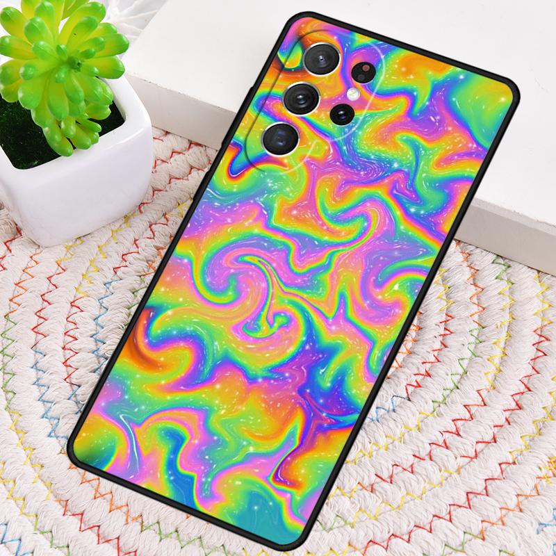 Neon Marble Art Silicone Phone Case For Samsung Galaxy note 10 pro S26 S25 S24 S23 S22 S21 Plus S25Ultra Capa Cover