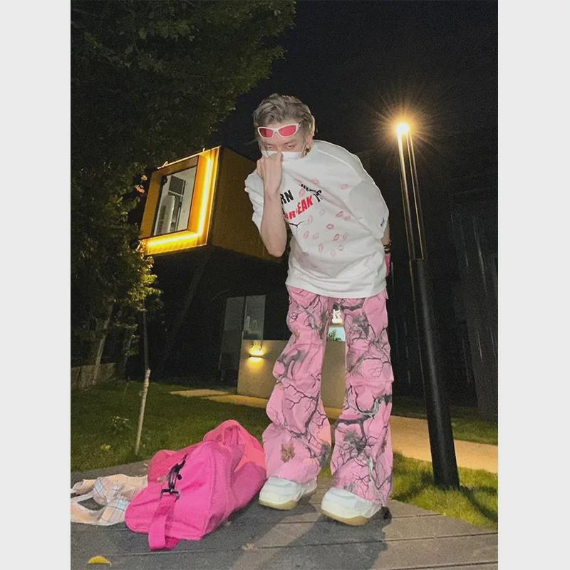 

«Dopamine Retro Graffiti Camouflage Pants — повседневные свободные брюки унисекс для весны/осени» XL
