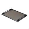 Tray with Handles Rectangular Metal Frame Platter for Desktop, Coffee Table, Vanity Creamy