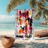 1PC Custom Name Horse Floral Artwork Beach Towel Highly Absorbent And Sand-Resistant Towel for Swimming, Pool, Yoga, And Travel Lightweight