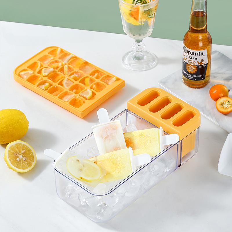 24 Grid Double-layer Ice Cube Mold for Household 2-in-1 Odorless Ice Making Box Ice Ball Ice Making Box