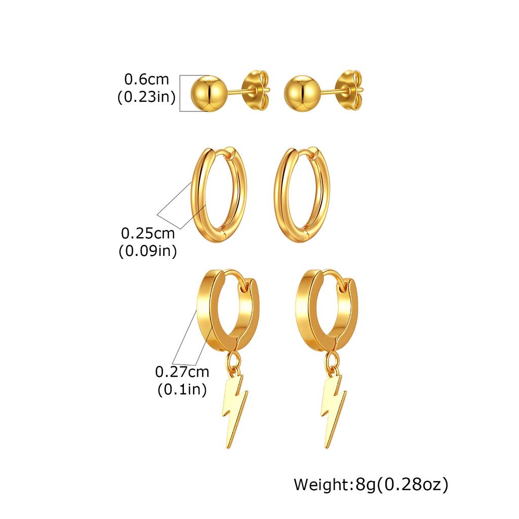 Set Hoops, Stainless Steel Hoop Earrings for Women, Geometric Round Square Huggies Hoops Earrings Cartilage Punk Jewelry