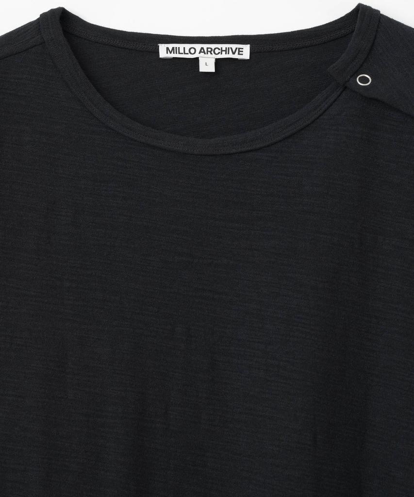 MILLO ARCHIVE Slit Henley Neck Long Sleeve [Black]