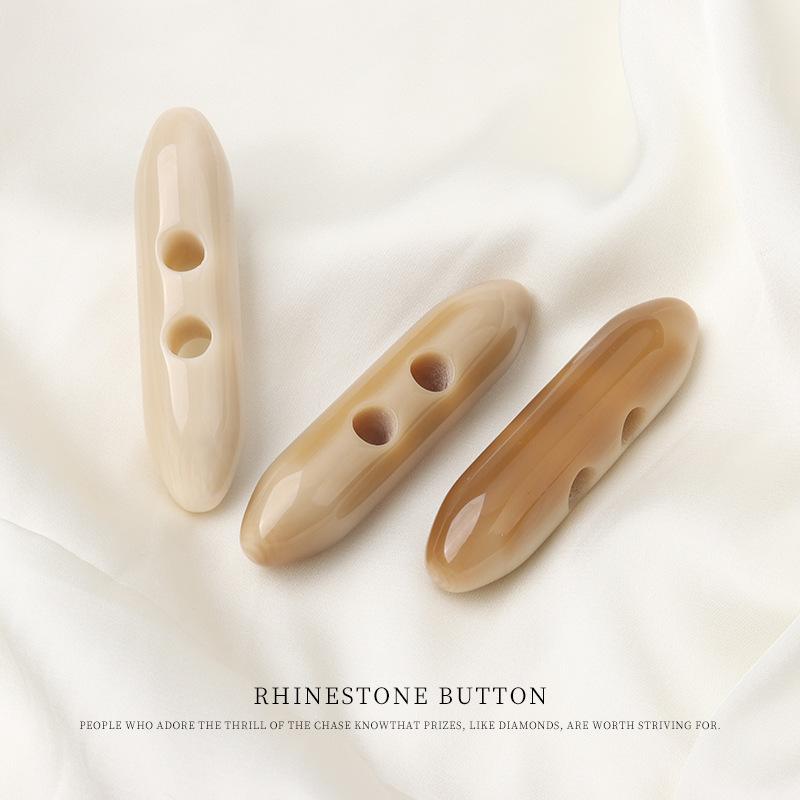 Resin Beige Pattern Olive Buckle Coat Trench Coat Button Down Jacket Cotton Coat Horn Pair Buckle Buckle Accessories