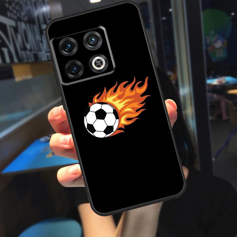 

Fire Football Soccer Ball Funda For OnePlus 12R 13 R 12 11 9 10 Pro 8T 9RT 10T OnePlus Nord 4 CE 2 3 Lite N20 N30 Case OnePlus 9R