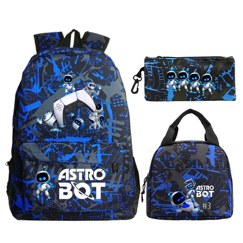 Neues Astro Bot Spiel Merchandise Druck Grund- und Sekundarschule Schultasche Außenhandel Freizeit Kinder Federmäppchen Lunchtasche