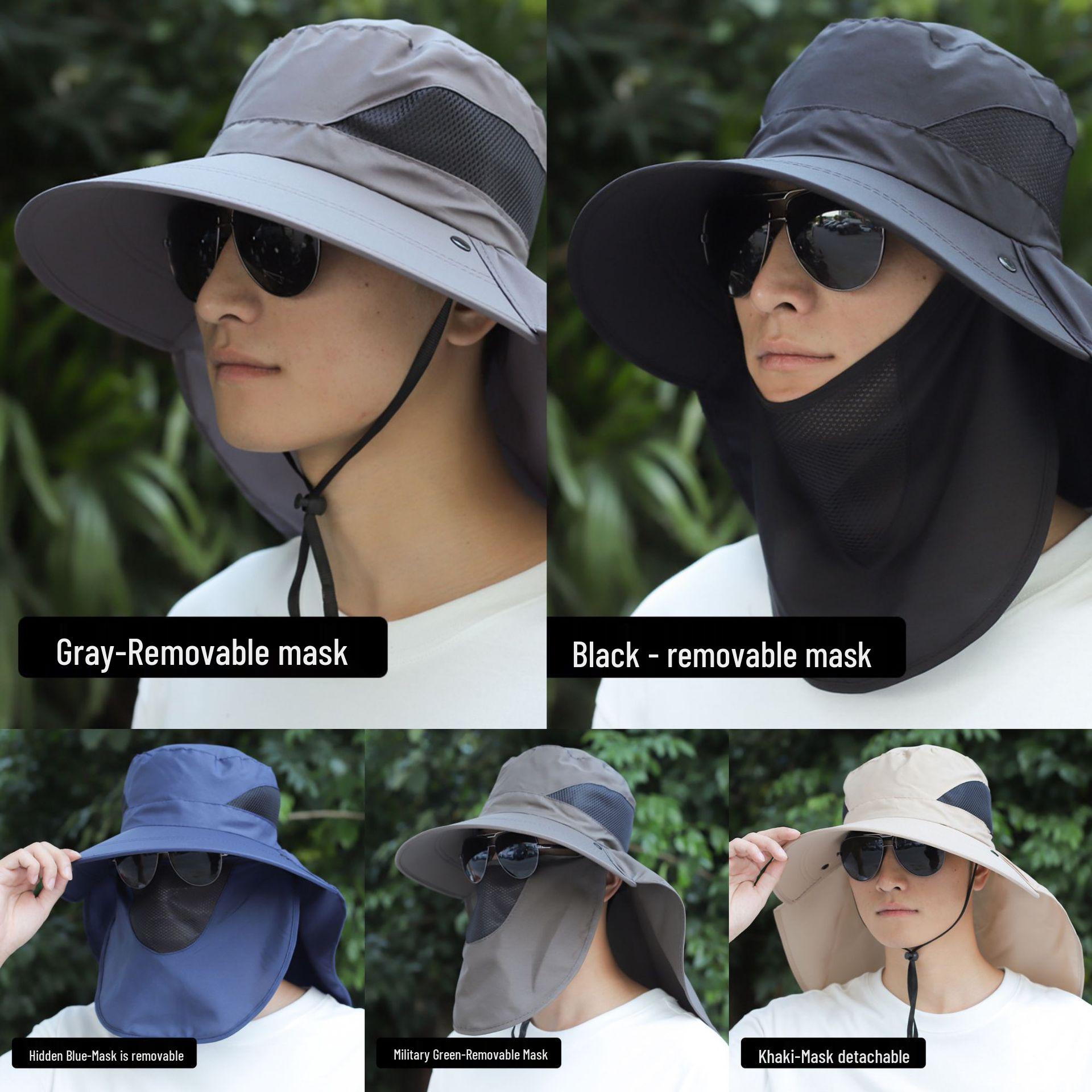 

Men s Large Brim Anti-UV Summer Fishing Sun Hat One Size кавовий