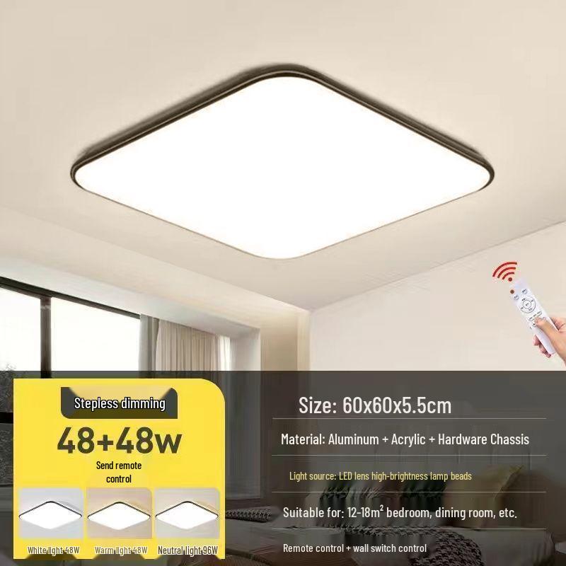 Modern LED Rectangular Ceiling Light - Large Minimalist Fixture for Living Room or Bedroom (2025 Model)
