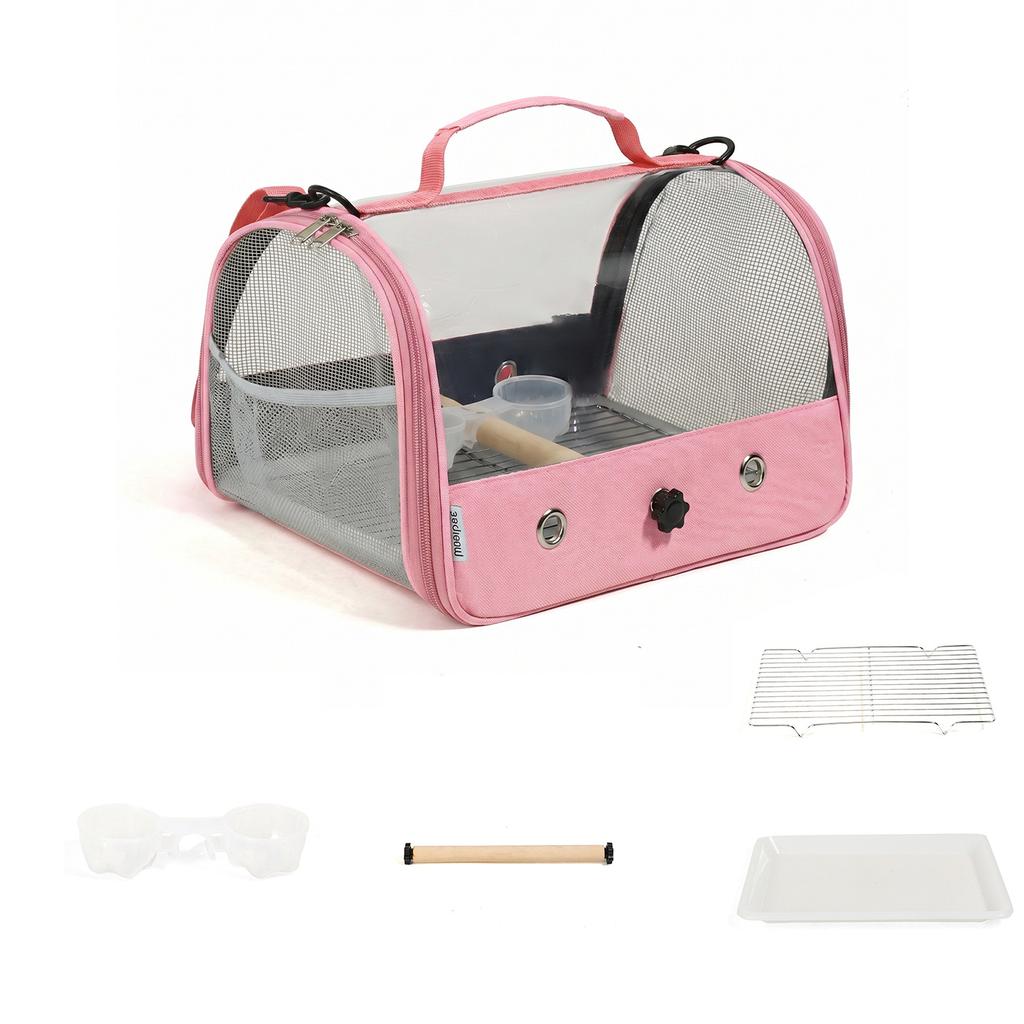 New Bird Transport Cage Bird Travel Carrier with Perch Breathable Space Parrot Go Out Backpack Multi-functional Bird Bag Outdoor