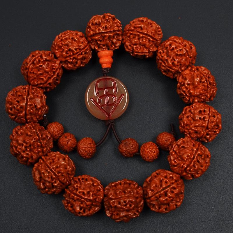 Nepalese five-petal burst meat source toothless big diamond Bodhi bracelet bracelet Wenwan Buddha beads,Christmas gift, Stocking stuffers