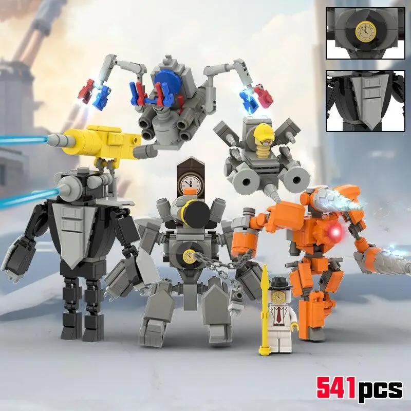 New Skibidi Toileted Titan Skibidi Clock Man Upgrade Building Blocks TVman Speakerman Figures Assembly Toys for Kid Xmas Gift